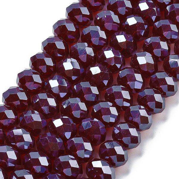 Electroplate Transparent Glass Beads Strands