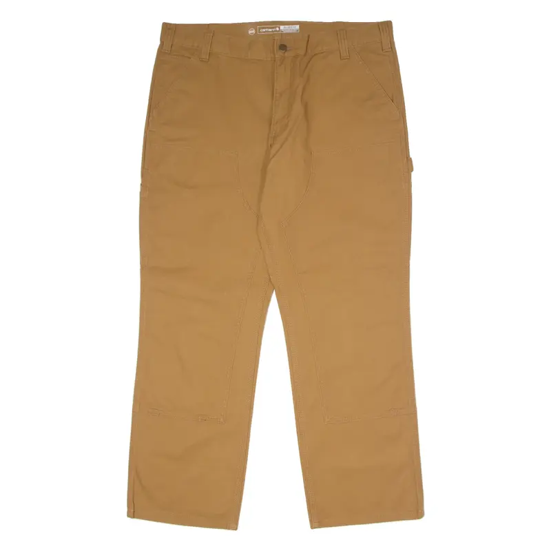 CARHARTT Double Knee Carpenter Mens Trousers Brown Relaxed Straight W38 L30