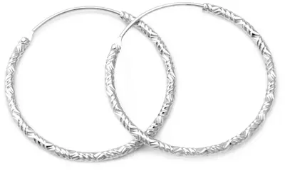 Beneto Luxurious silver round earrings AGUC644 - Diameter: 2.5 cm