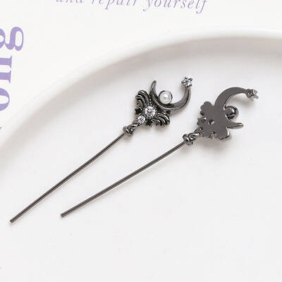 Brass Pave Clear Cubic Zirconia Magic Wand Head Pins