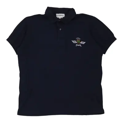 Reggini Iceberg Embroidered Polo Shirt - XL Navy Cotton | Size: x-large