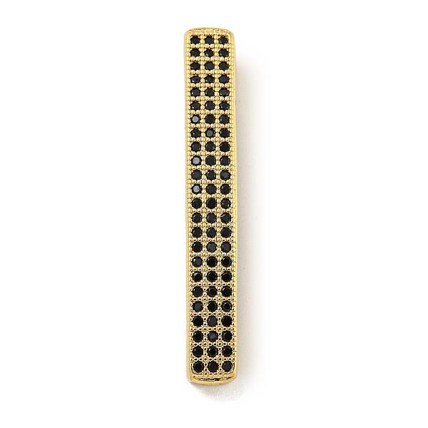 Brass Micro Pave Clear Cubic Zirconia Beads
