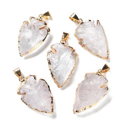 Raw Rough Natural Quartz Crystal Pendants