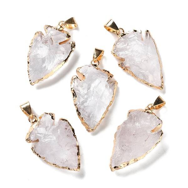 Raw Rough Natural Quartz Crystal Pendants