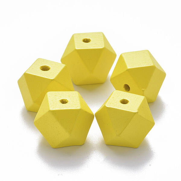 Painted Natural Wood Beads