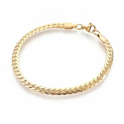 Ion Plating(IP) 304 Stainless Steel Curb Chain Bracelets