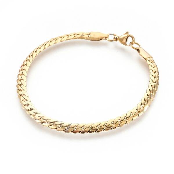 Ion Plating(IP) 304 Stainless Steel Curb Chain Bracelets