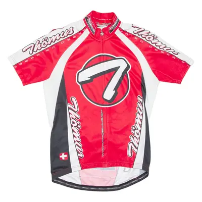THOMAS OBERRIED Cycling Mens Jersey Red 1/2 Zip L