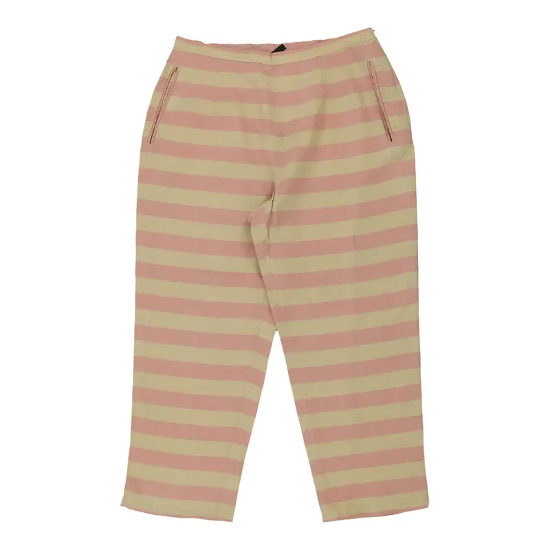 Gf Ferre Striped Trousers - 30W UK 10 Pink Cotton