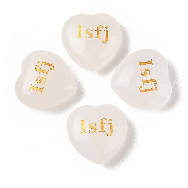 Natural Quartz Crystal Heart Engraving MBTI Figurines Statues for Home Office Desk Decorations