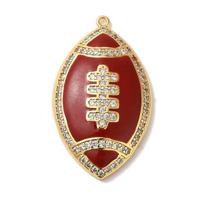 Rack Plating Brass Enamel with Cubic Zirconia Pendant