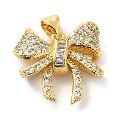 Brass Micro Pave Clear Cubic Zirconia Pendants