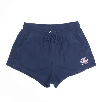 CHAMPION Reverse Weave Blue Classic Casual Shorts Girls L W28