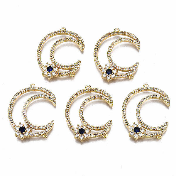 Brass Micro Pave Cubic Zirconia Links Connectors