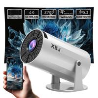 XBJ Diamond Projector 24/5G WiFi 360 Degree HD LED Multifunctional Projector with Built-in Speaker for Home Cinema Outdoor Us...