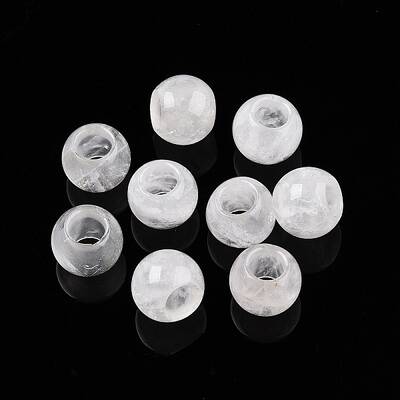 Natural Quartz Crystal European Beads
