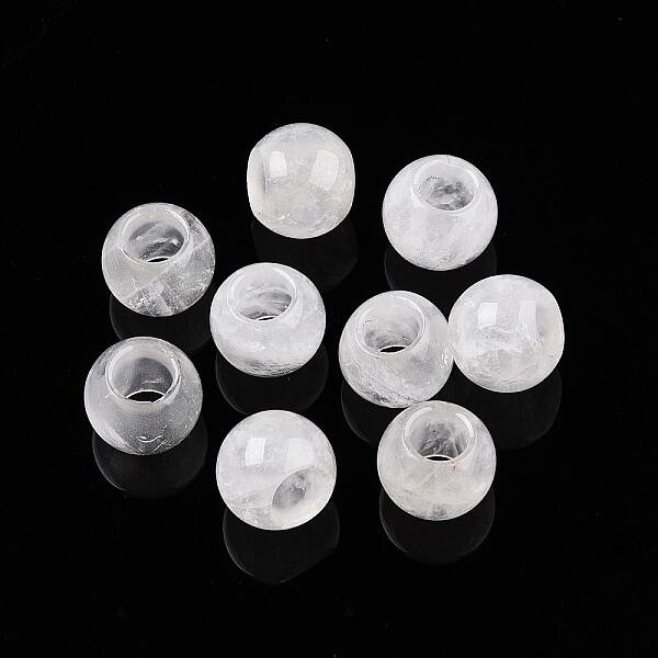 Natural Quartz Crystal European Beads