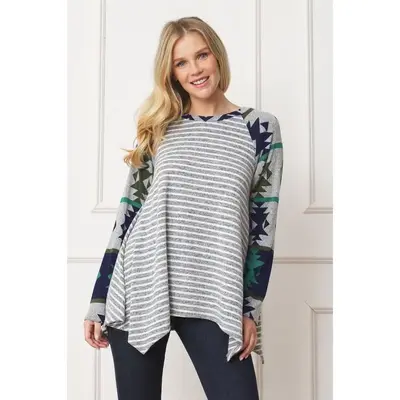 EG fashion Tribal Sleeve Handkerchief Tunic