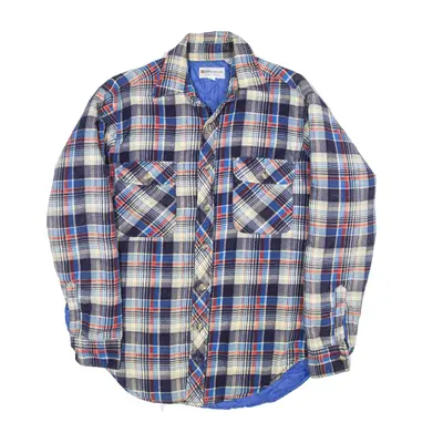 BUD BERMA Insulated Lumberjack Shirt Blue Check Long Sleeve Mens S