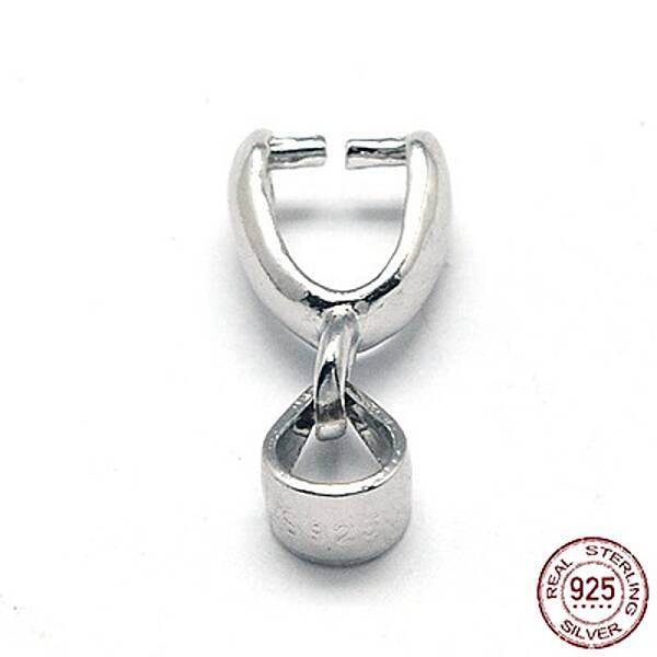 Anti-Tarnish Rhodium Plated 925 Sterling Silver Ice Pick & Pinch Bails