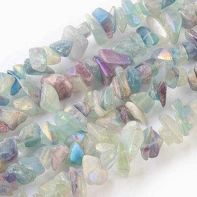 Natural Electroplated Fluorite Beads Strands