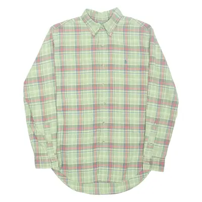RALPH LAUREN Classic Fit Mens Flannel Shirt Green Check Long Sleeve M