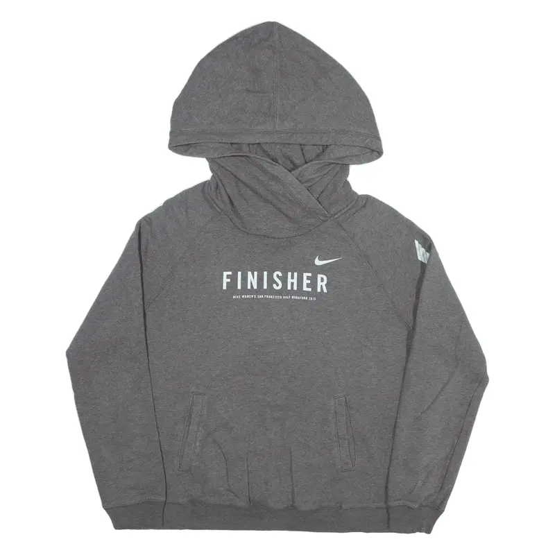 NIKE San Francisco Marathon USA Hoodie Grey Pullover Womens XL