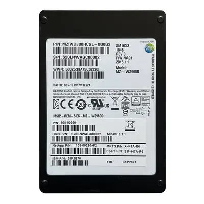 108-00260 NetApp 800GB SAS 6Gb/s 2.5-Inch Solid State Drive for DS2246 FA2S2240-2