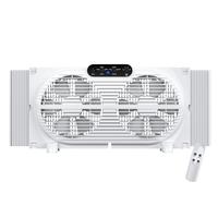 Twin Window Fan with Reversible Airflow, 9 inch Window Fan with Remote Control and Safety Alarm, 3-Speed Settings, Expandable...