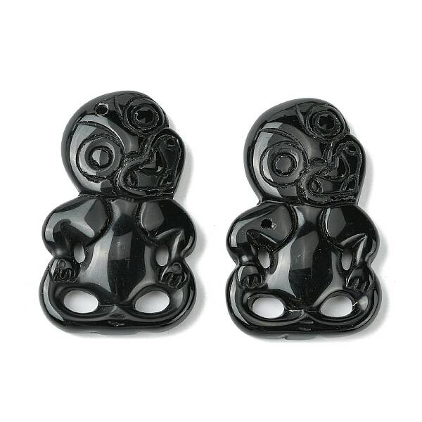Natural Obsidian Big Pendants