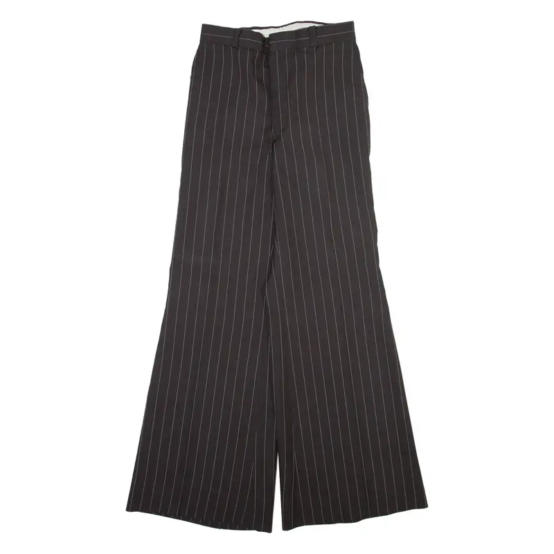 Womens Trousers Black Regular Wide-Leg W25 L30