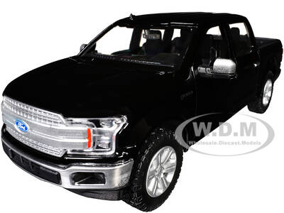 2019 Ford F-150 Lariat Crew Cab Pickup Truck Black 1/24-1/27 Diecast Model Car by Motormax