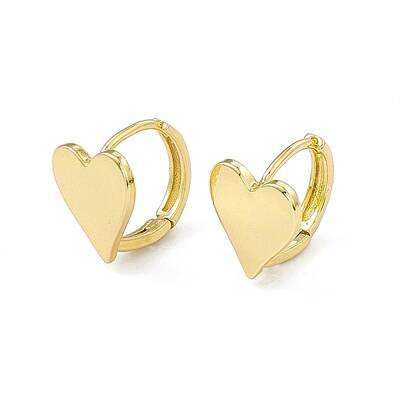 Rack Plating Brass Heart Hoop Earrings for Women