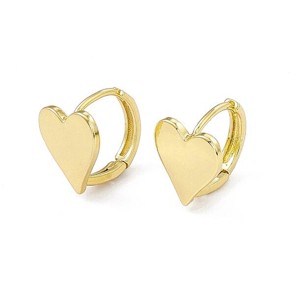 Rack Plating Brass Heart Hoop Earrings for Women
