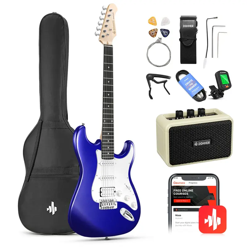 Donner DST-100 HSS Electric Guitar Kit - Sapphire Blue