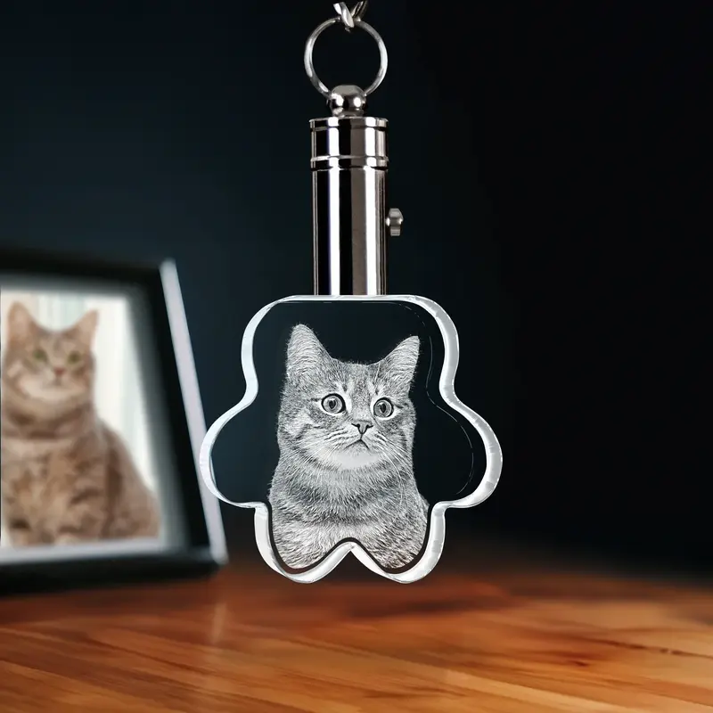 2D Memory Crystal™ - Keychain - Paw-Medium