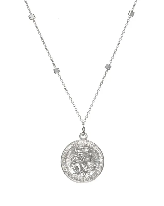 San Cris Necklace | Metal Color: Silver