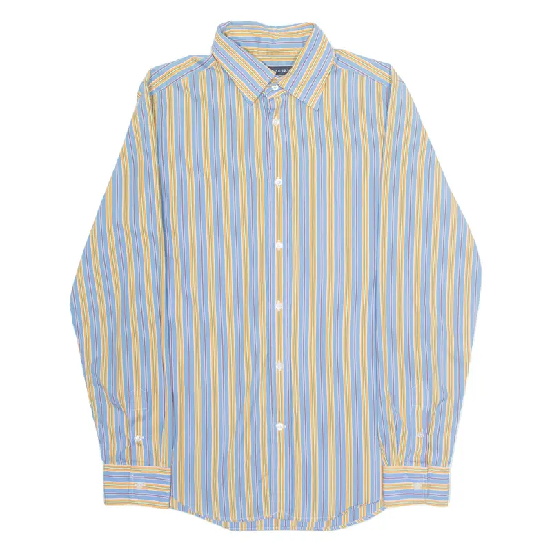 RALPH LAUREN Slim Fit Womens Shirt Blue Striped Long Sleeve S