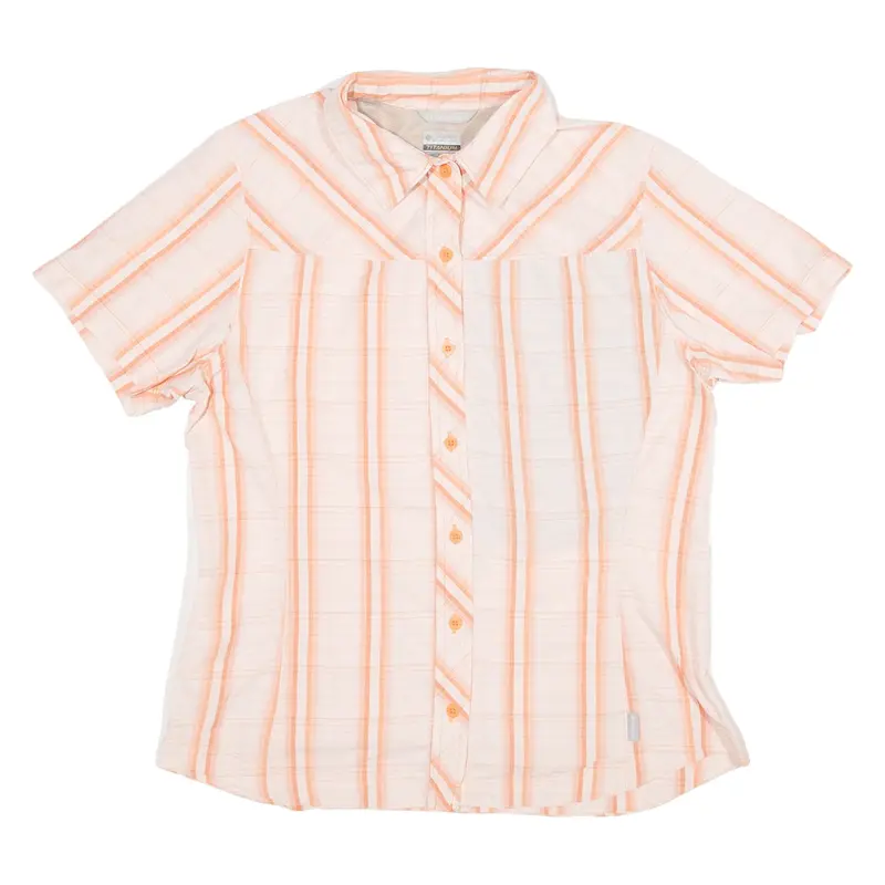 COLUMBIA Titanium Womens Shirt Orange Check M
