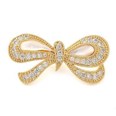 Brass Micro Pave Clear Cubic Zirconia Fold Over Clasps