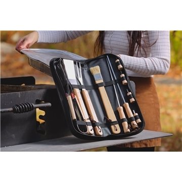 15 Promotional Redwood 10-piece Stainless Steel BBQ Set with ...