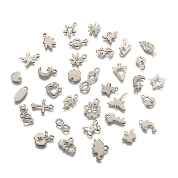 Tarnish Resistant 304 Stainless Steel Charms Mixed Shapes Pendants