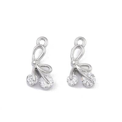 Brass Micro Pave Clear Cubic Zirconia Pendants