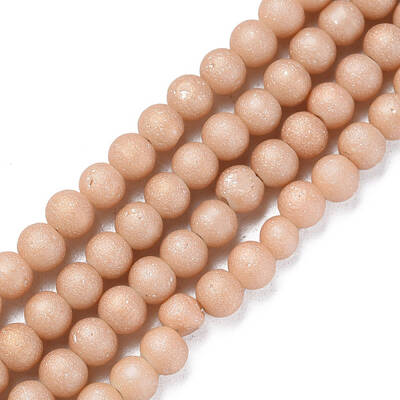 Electroplate Frosted Glass Beads Strands