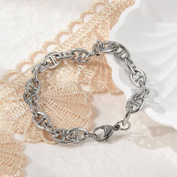 304 Stainless Steel Mariner Link Chain Bracelets for Women