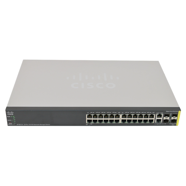 Cisco SF500-24-K9-G5 | Small Business 500 Series SF500-24 24 x Ports 10/100Base-TX + 2 x Ports Combo SFP + 2 x Ports SFP Rack...