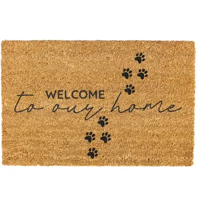 Welcome To Our Home Doormat, Dog Paws Doormat, Funny Doormat, Door mat, Welcome Mat
