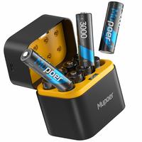 Mupoer Rechargeable Lithium AA Batteries 8-Pack with Charger, 1.5V 3000/3600 mWh Double A Batteries