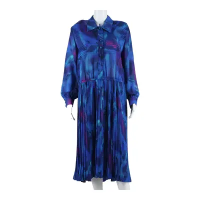 SCHRADER Womens A-Line Dress Blue Long Sleeve Long UK 14