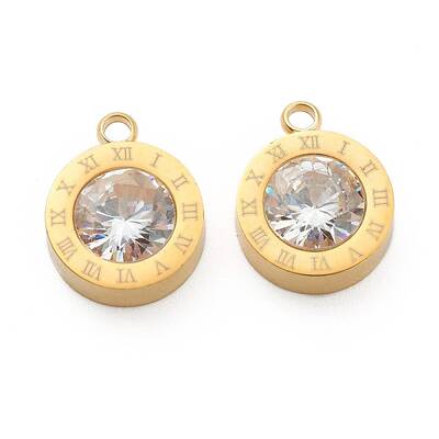 304 Stainless Steel Rhinestone Charms